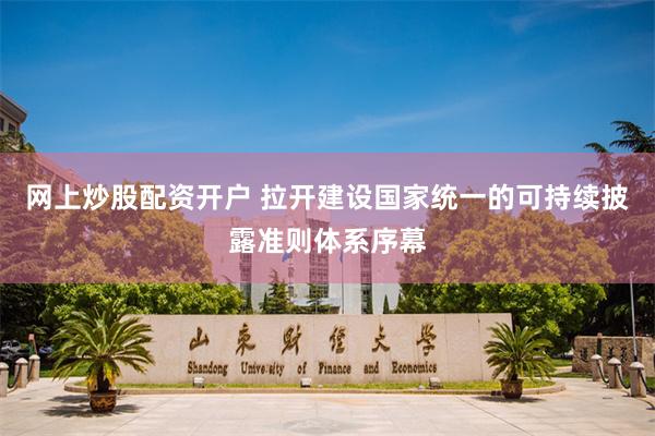 网上炒股配资开户 拉开建设国家统一的可持续披露准则体系序幕