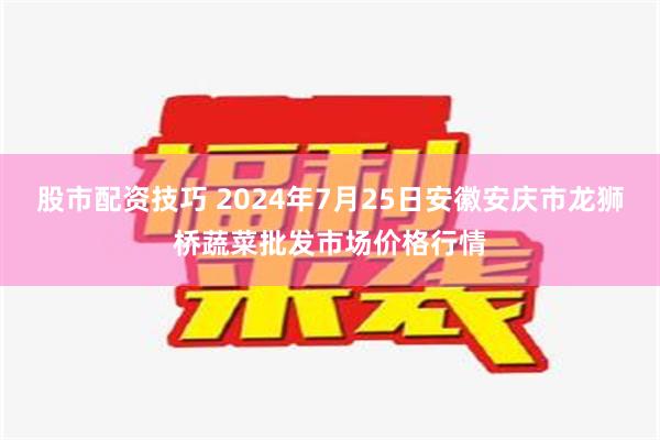 股市配资技巧 2024年7月25日安徽安庆市龙狮桥蔬菜批发市场价格行情