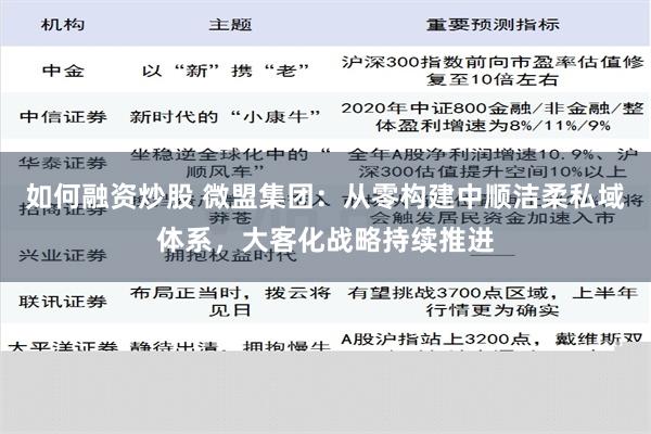 如何融资炒股 微盟集团：从零构建中顺洁柔私域体系，大客化战略持续推进