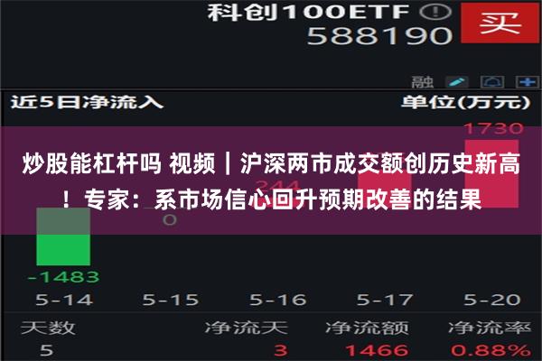 炒股能杠杆吗 视频｜沪深两市成交额创历史新高！专家：系市场信心回升预期改善的结果