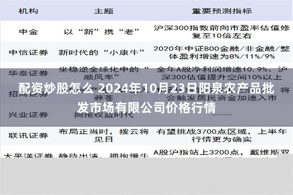 配资炒股怎么 2024年10月23日阳泉农产品批发市场有限公司价格行情