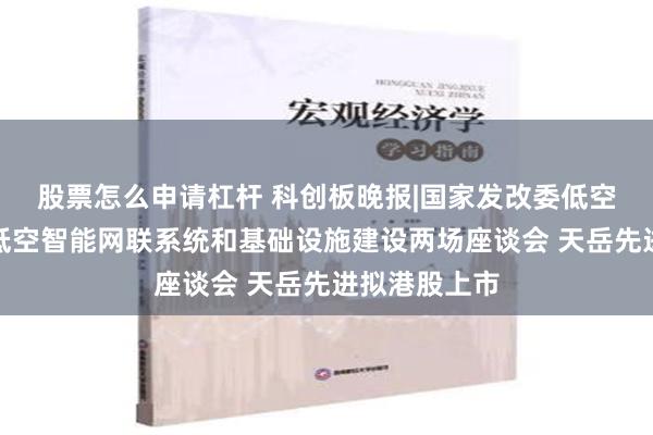 股票怎么申请杠杆 科创板晚报|国家发改委低空司召开推动低空智能网联系统和基础设施建设两场座谈会 天岳先进拟港股上市