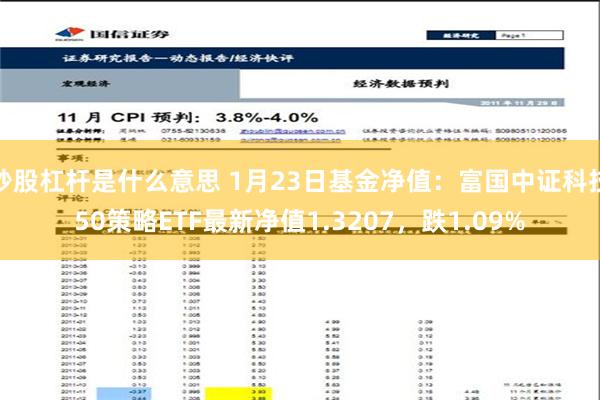 炒股杠杆是什么意思 1月23日基金净值：富国中证科技50策略ETF最新净值1.3207，跌1.09%